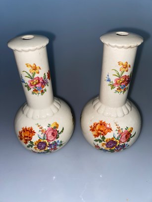Pair Of Royal Crownfordware Vases