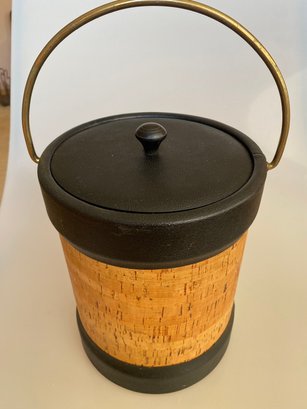 Vintage Cork & Pleather Ice Bucket