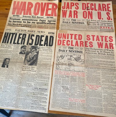 Authentic WWII Newspapers Dec 1941 - Aug 1945