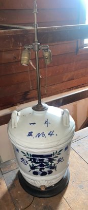Antique Japanese Ceramic Sake Barrel Jug Lamps Cask Dispensers With Handles
