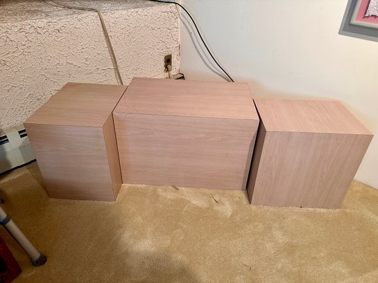 3 Piece Wooden Cube Tables