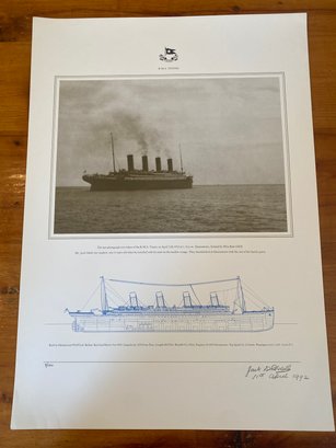 Jack Odell Print Of Last Photo Of Titanic #9/100