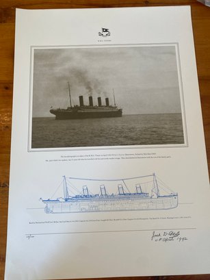 Jack Odell Print Of Last Photo Of Titanic #10/100