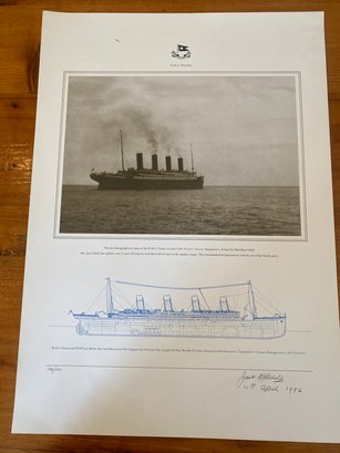 Jack Odell Print Of Last Photo Of Titanic #100/100