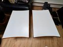 Pair Of Vintage Vertically Stacked Rattan Coffee Table With Formica Top