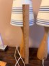 Pair Of Wooden Base Nautical Style Lamps