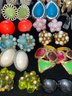 Large Collection Of Vintage Clip On Earrings