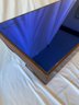 Art Deco Blue Glass Mirrored Side Table