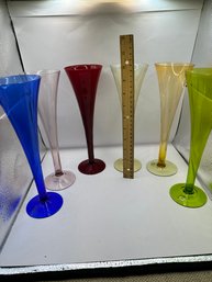 Lot Of 6 Colorful Glasses