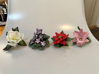 Lot Of 4 Lenox Flowers