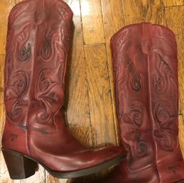 Special Anniversary Red Frye Tall Leather Boots Size 7