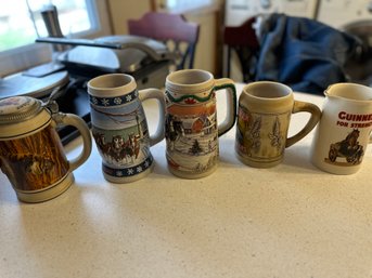 Lot Of 5 Steins