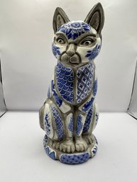 Blue Ceramic Cat