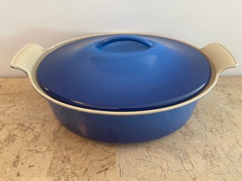 Le Creuset #28 HERITAGE Oval Blue Enamel Cast Iron Casserole Dish W Lid