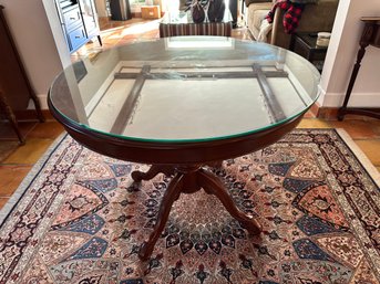 Round Table With Inlaid Wood