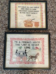 Pair Of Framed Embroidery