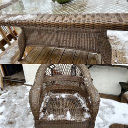 Resin Wicker Chair And Table