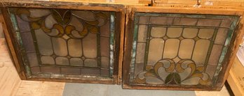 Pair Of Stained Glass Windows