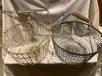 Vintage Metal Egg Baskets