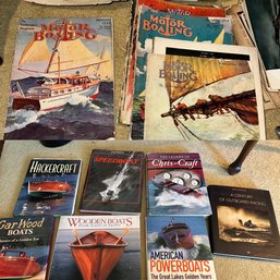 Lot Of Boating Books And Vintage Magazines.