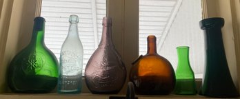 Lot 1 Of Colored Glass Bottles Vintage