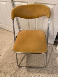 Set Of 6 Vintage Gold Folding Chairs