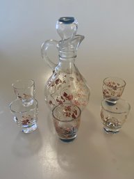 Glass Mini Decanter Set-hand Painted
