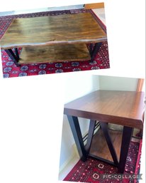 Metal & Wood Coffee Table, End Table