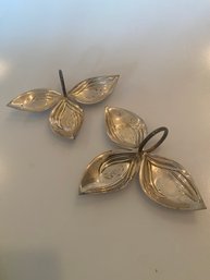 Pair Of Towle Sterling Petals Dishes