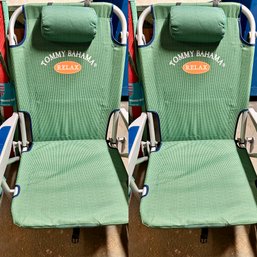 Tommy Bahama Chairs (2), Umbrella, Woven Mat,  Bonus Chair