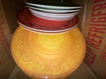 Box Of Melamine Plates, Bowls