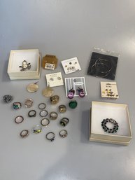 Lot Of Rings, Earrings, Pins