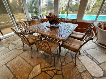 Cast Aluminum  Patio Table And 8 Chairs