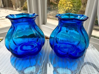 Two Ocean Blue Vases