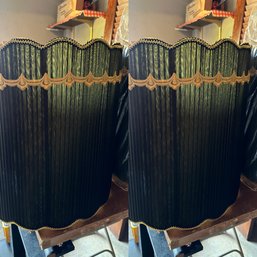 Pair Of Vintage Black Lampshades