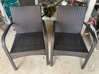 Resin Wicker Chairs (2)