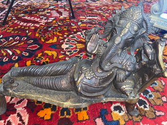 Lounging Ganesh Heavy Brass Statue