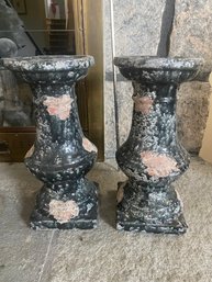 Pair Of Heavy Ceramic Candle Holders