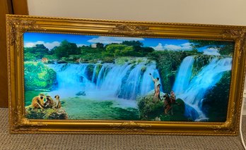 Lighted Frame Waterfalls Electric
