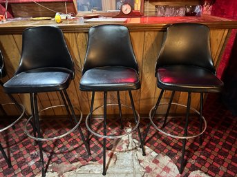 Three Counter Height Swivel Chairs