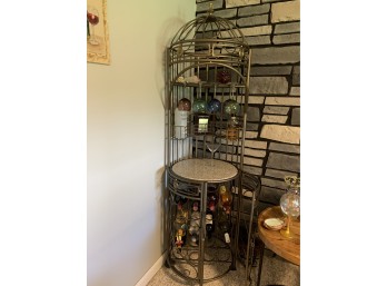 Wine Rack Includes Colorful Glasses