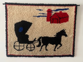 Amish Buggy Crocheted Wall Hanging