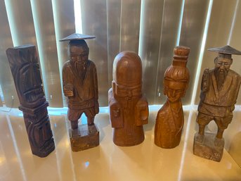 Lot Of Carved Wood Figures