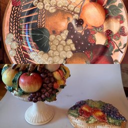 Three Piece Ceramic Fruit Collection