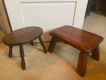 Pair Of Wooden Foot Stools
