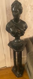 Ceramic Bust On Pedestal By Austin Productions