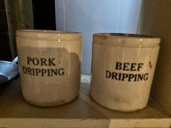 Vintage Pork And Beef Dripping Containers