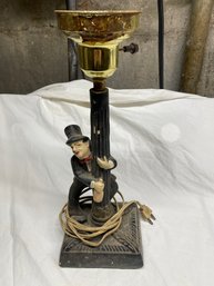 Vintage DRUNK MAN Hanging On Lamp Post Lamp