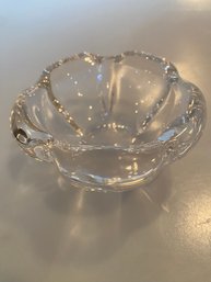 Daum France Crystal Clear Glass Bowl  Trinket Dish Candy Signed