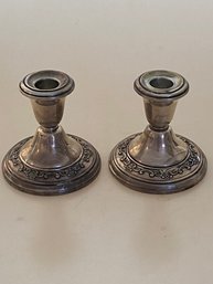 Pair Of Gorham Sterling Candlestick Holders